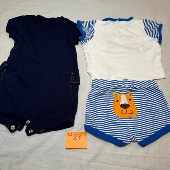 NB 0-3 Months Carters blue -navy, nautical sailor  onesie + vintage Carters set, - Picture 5 of 8